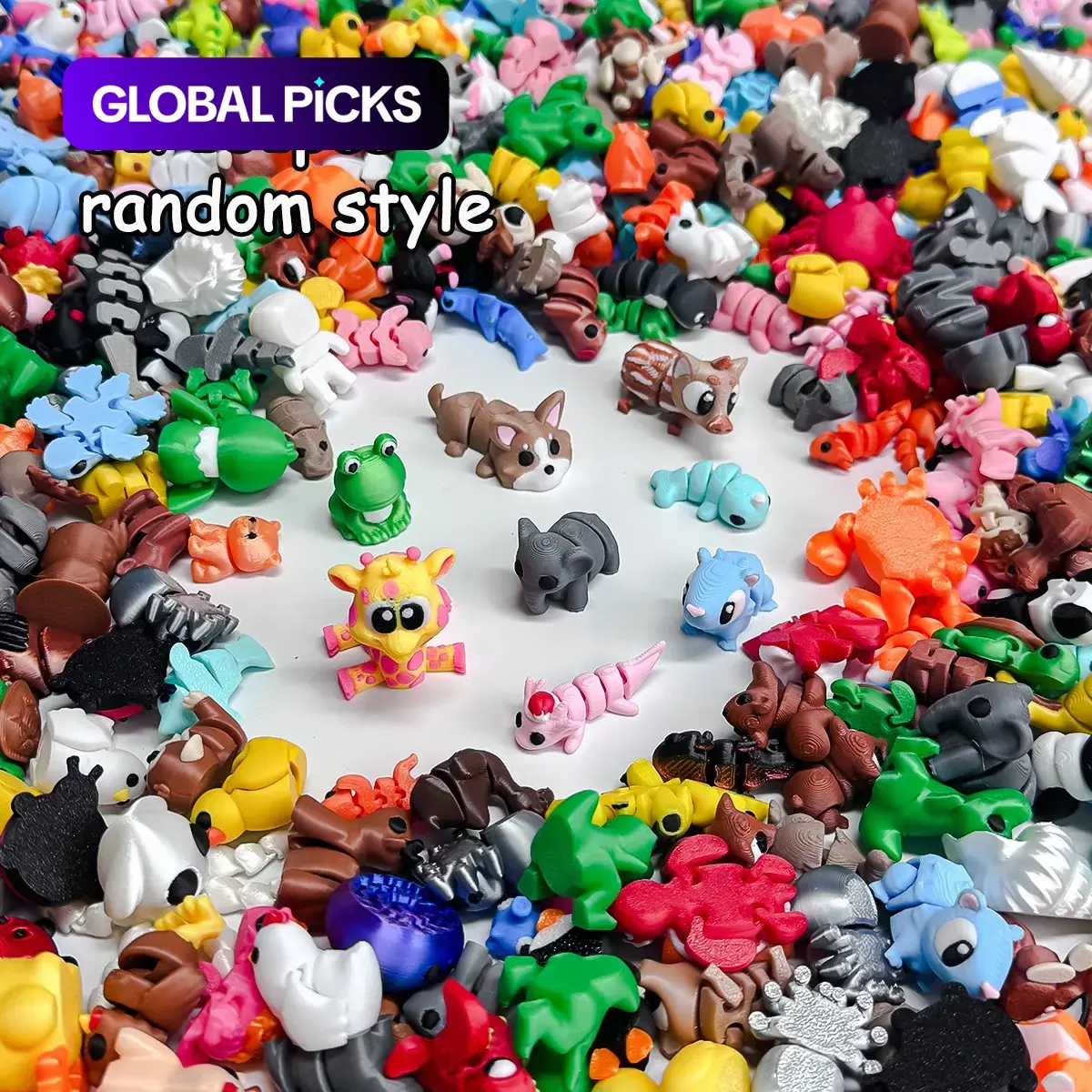 51/101-Piece 3D Printed Multi-Joint Animal Stress Relief Fidget Set, Various Styles and Colors, Home Desktop Decor, Creative Gift, Birthday Gift #GLOBAL PICKS