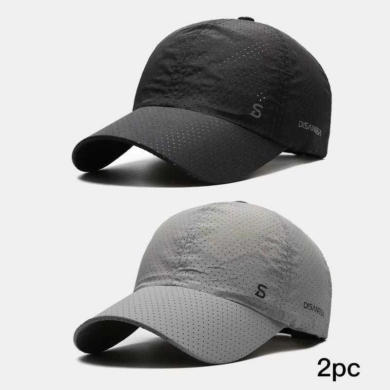 2pc Running Cap Thin Quick Drying Breathable Duck Tongue Outdoor Hat Men's Sun Summer Fishing Avisor Baseball Cap