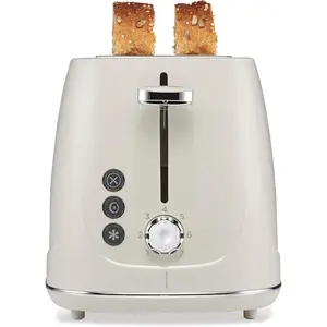 Plastic 2 Slice Toaster, Bagel, Defrost & Cancel Buttons, Browning Control With 7 Shades, Auto Shutoff, Slide-Out Crumb Tray, Oat White (22660)