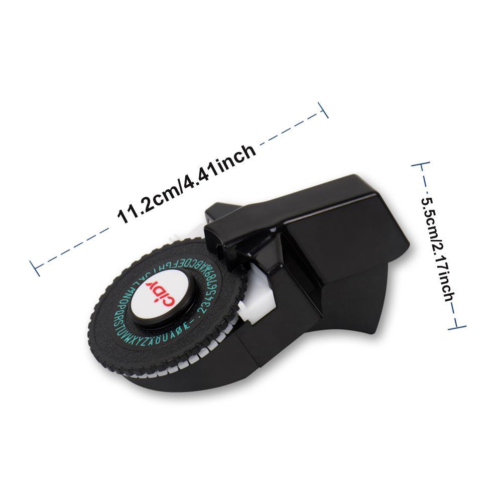 Mini Manual Printer C101 Label Embossing Tape Printer, Small Typewriter with 2 Rolls Ribbon, Handheld Stamping Machine for Notebooks, Portable