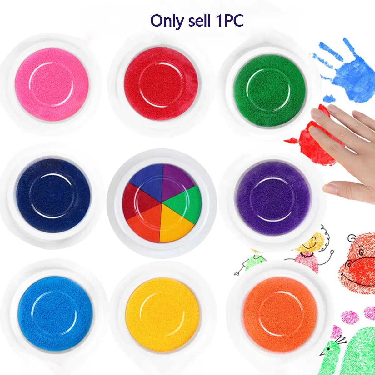 Six-Color Thumbprint Stamp Set, Ideal for Notebooks, DIY Art, Office Use, Versatile Stamping Tool, Perfect for Creative Projects