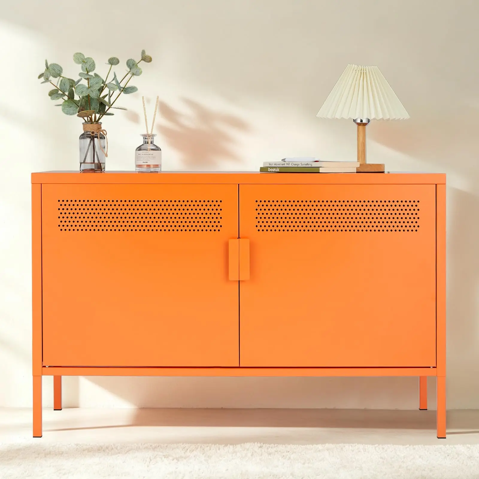 GAOMON Rectangular Metal 2-Door Locker Cabinet - Secure Locking Doors, Durable Construction, Spacious Storage for Office, Home, Modern Furniture for Modern Home Decor