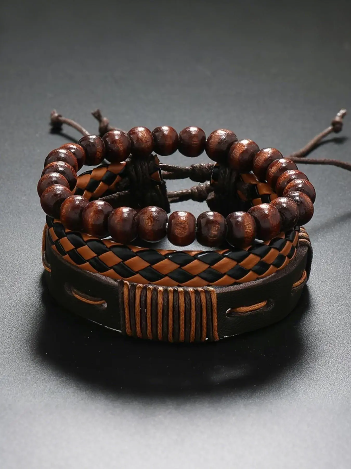 13 piece coconut shell wooden bead bead elastic thread men's bracelet bracelet Beaded Bracelet Stack suitable for daily wear, vacation and dating occasions, and is also a surprising and exquisite small gift