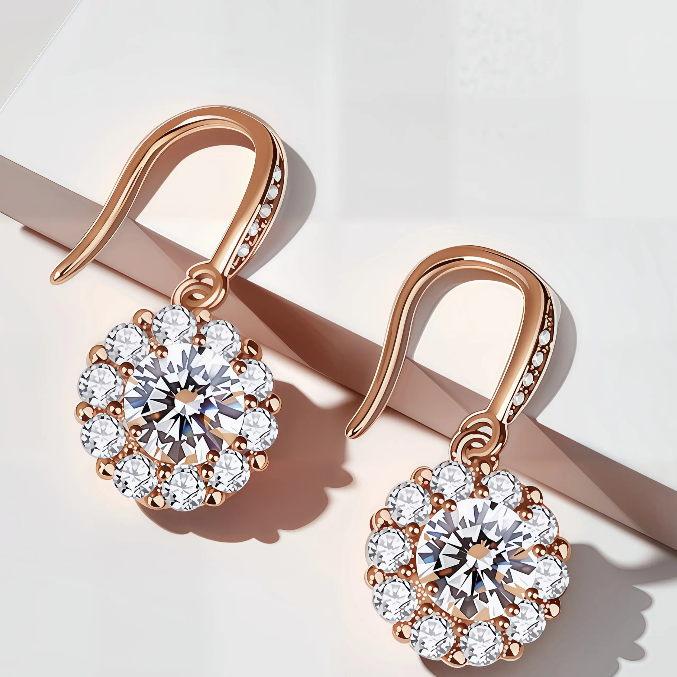 Geometric Stud Earrings for Women, Minimalist Architectural Cut Cubic Zirconia, Silver Plated, Skin-Friendly for Office Wear