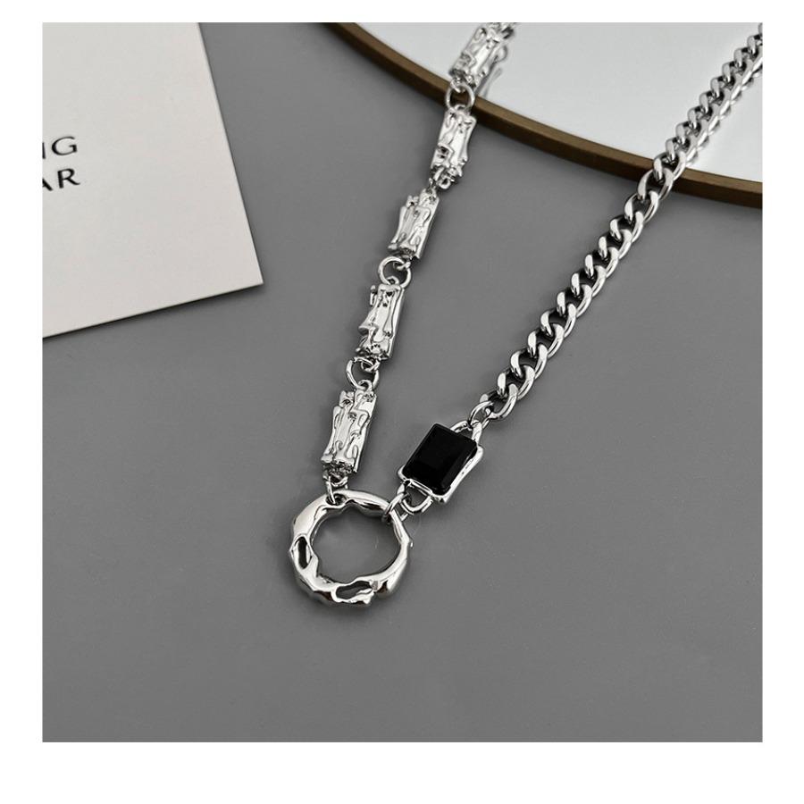 Titanium steel splicing necklace men's non-fading trendy design high-end sense personality versatile women's new accessories