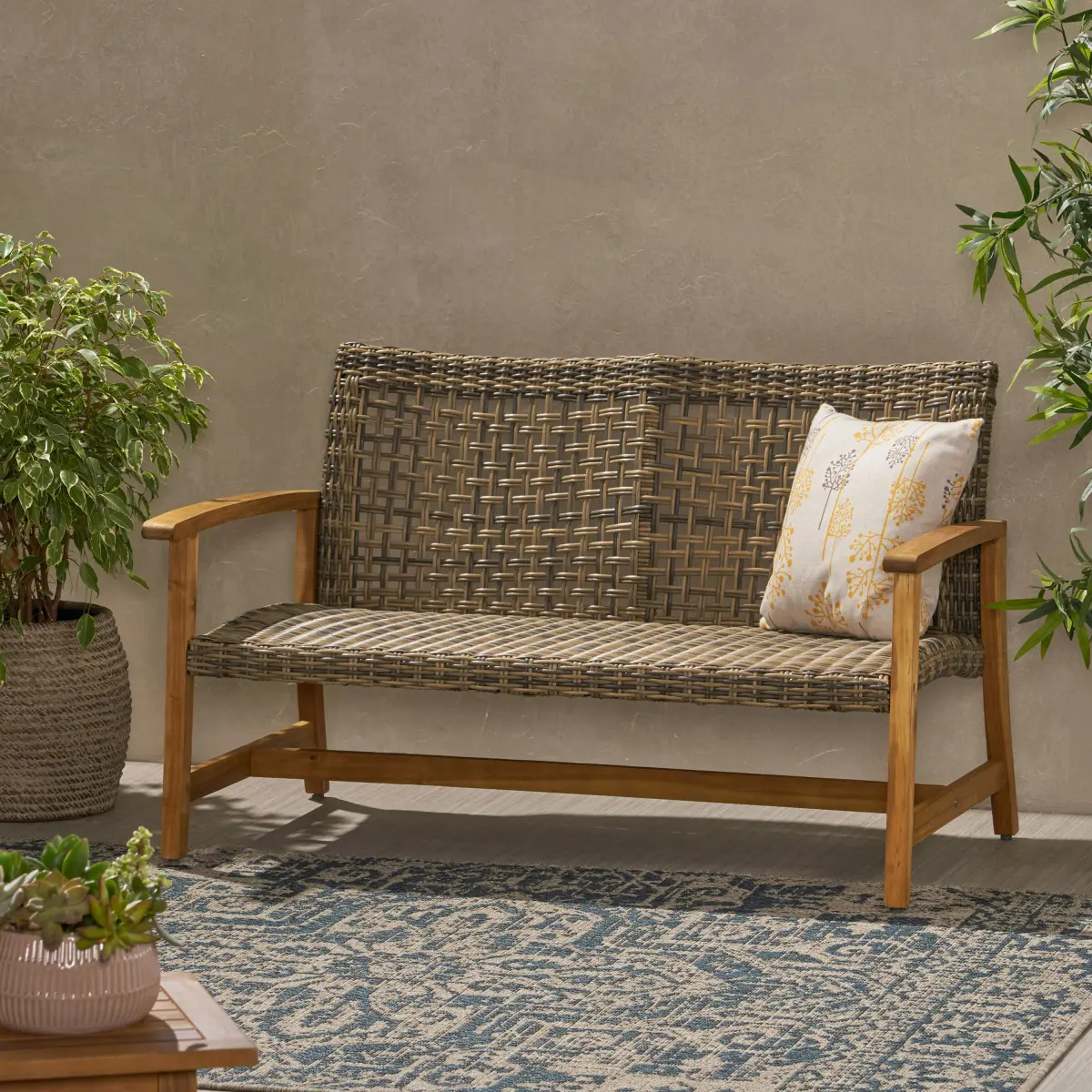 AobtkelChristopher Knight Home® HAMPTON WOOD + WICKER LOVESEAT    RR