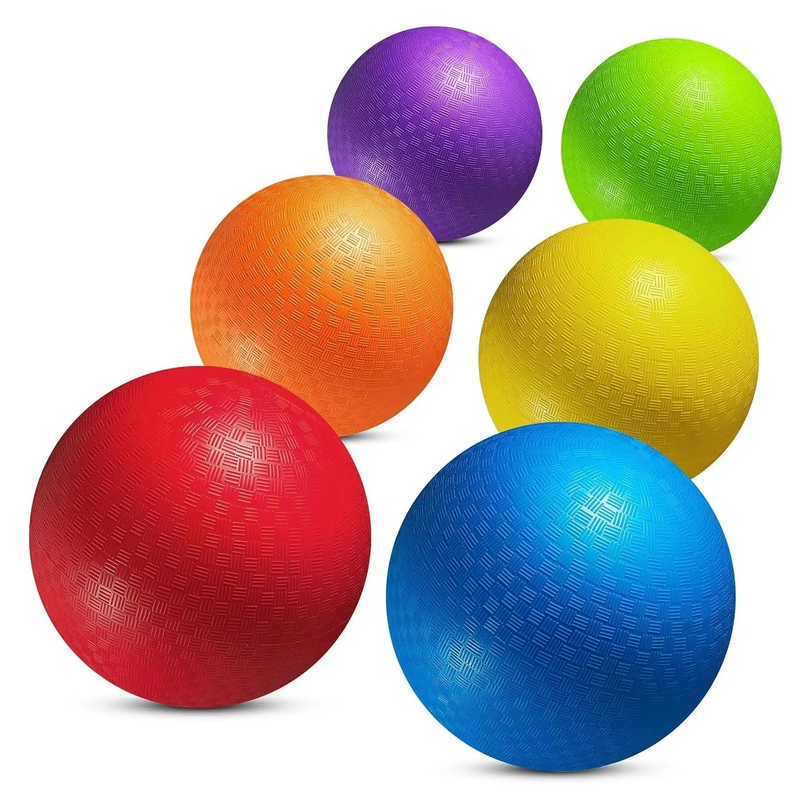 8.5 Inch Dodgeballs & Playground Balls for Kids & Adults - 6 Pack Inflatable Rubber Indoor/Outdoor Bouncy Balls for Kickball, Four Square, Handball, School, Gym & Recess with PumpGift