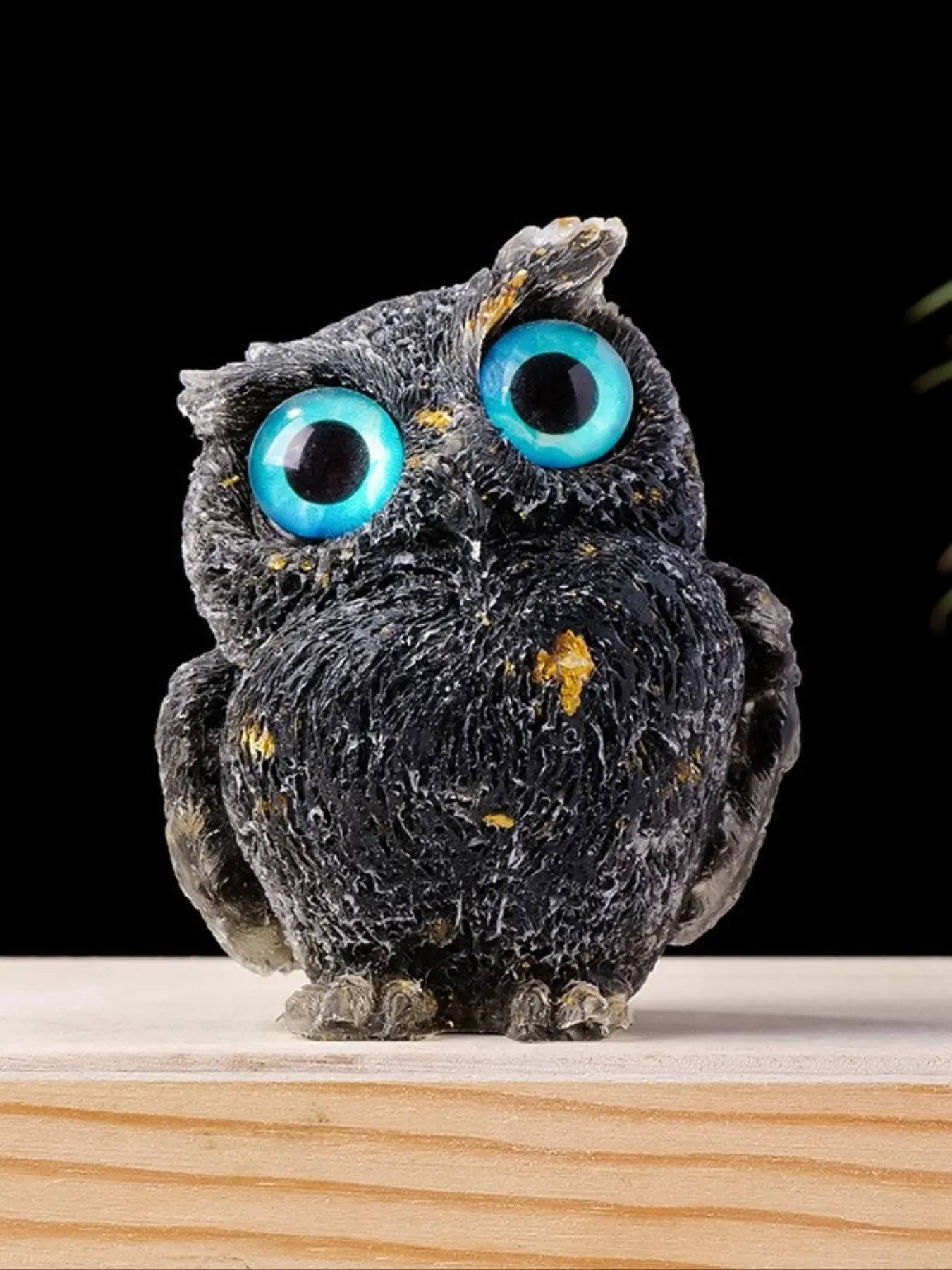 Crystal Owl Figurine Decor, Handmade Healing Stone Owl Statue, Colorful Gemstone Inspired Ornament, Boho Home Decoration Gift