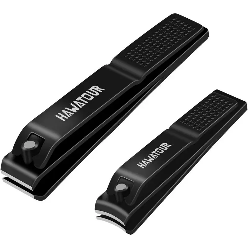 Nail clipper set, with transparent metal case, black color |   Ultra-sharp, durable nail clippers and toenail clippers: Beauty and personal care