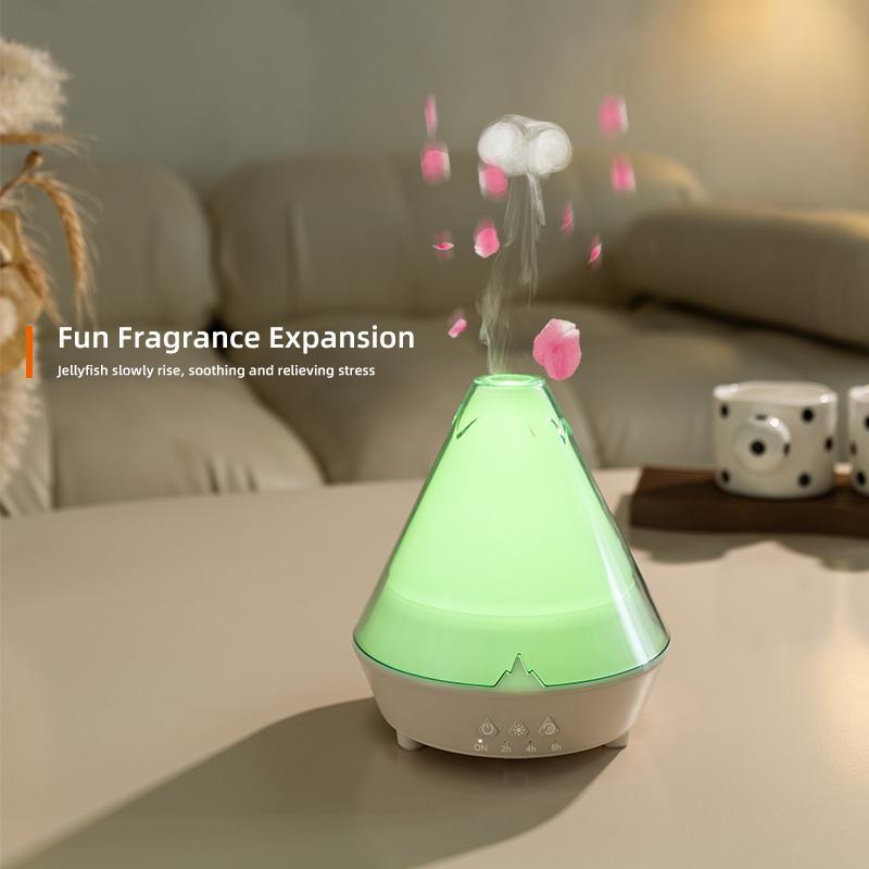 USB Plug Aromatherapy Machine, USB Powered Creative 3D Simulation Flame Humidifier, Desktop Aromatherapy Machine for Home Office, Home Appliances