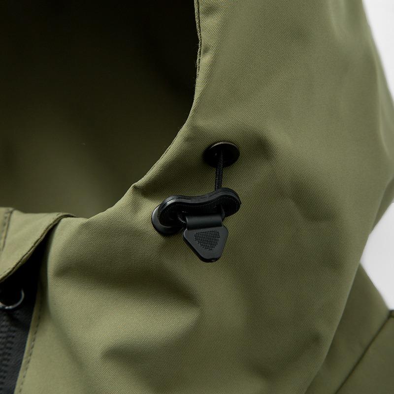 Men's Waterproof Soft Shell Hooded Jacket, Windproof Outdoor Hiking Windbreaker, Casual Streetwear for Men