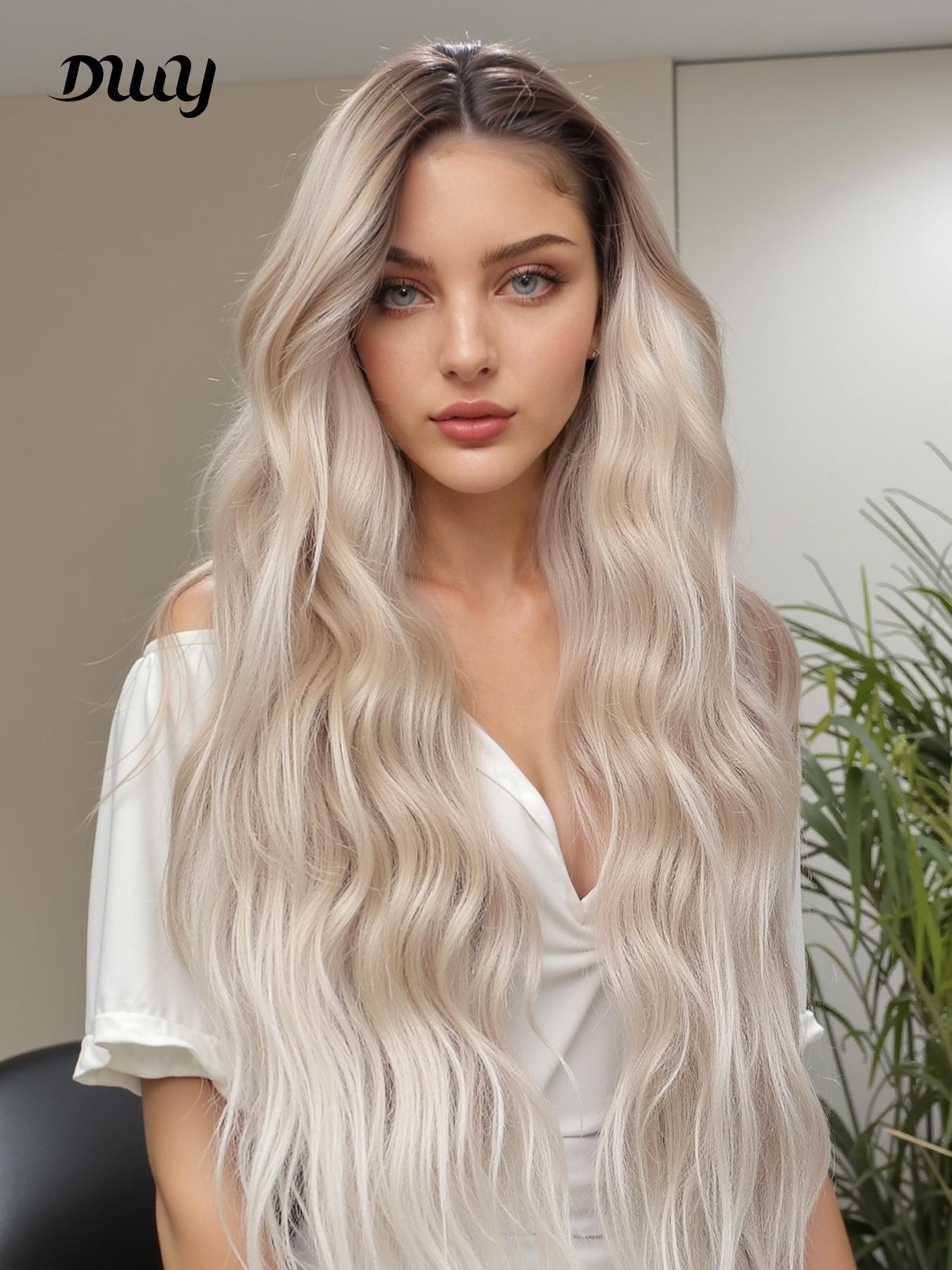 Topshe 13*6 Large Lace Front Wig in Platinum Color, Glueless  display picture 1