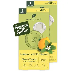 Non-Toxic Air Freshener Paper Refills - Compatible with Plug Hub® Warmer Kit - Home Fragrance Lasts Up to 90 Days - Lemon Leaf & Thyme Scent (Pack of 2)