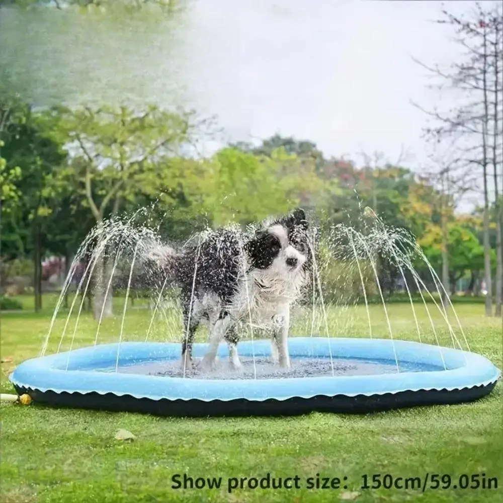 2026 New Portable Non-Slip Design Pet Splash Sprinkler Pad, Polyvinyl Chloride (PVC) Outdoor Play Mat for Pet Bathing & Refreshing Outdoor Play, Easy Installation Dog Water Supplies