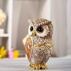 New Resin Owl Statue, Vintage Animal Decorative Ornament, Living Room Desktop TV Cabinet Decoration, Home Interior Art Piece