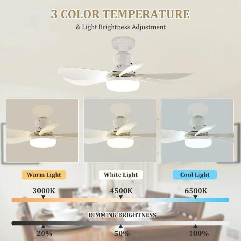 Modern E27 Screw Base Ceiling Fan Light, Quiet Wind Design, Ideal for Living Room Dining Bedroom, Energy Efficient F Rating