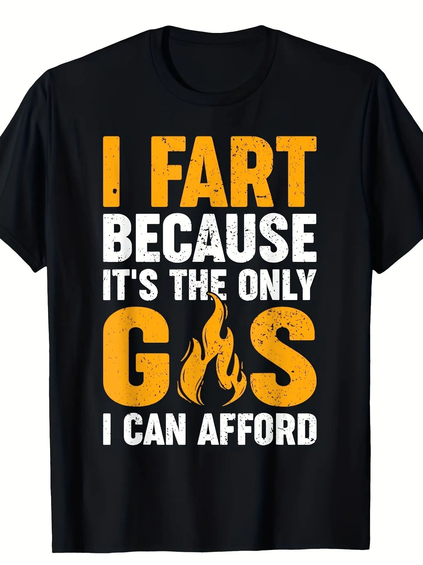 Men's Funny Burp T-Shirt, with Letters, Casual Round Neck Short Sleeve, Humorous Adult Top, Artistic Pattern, Loose Fit