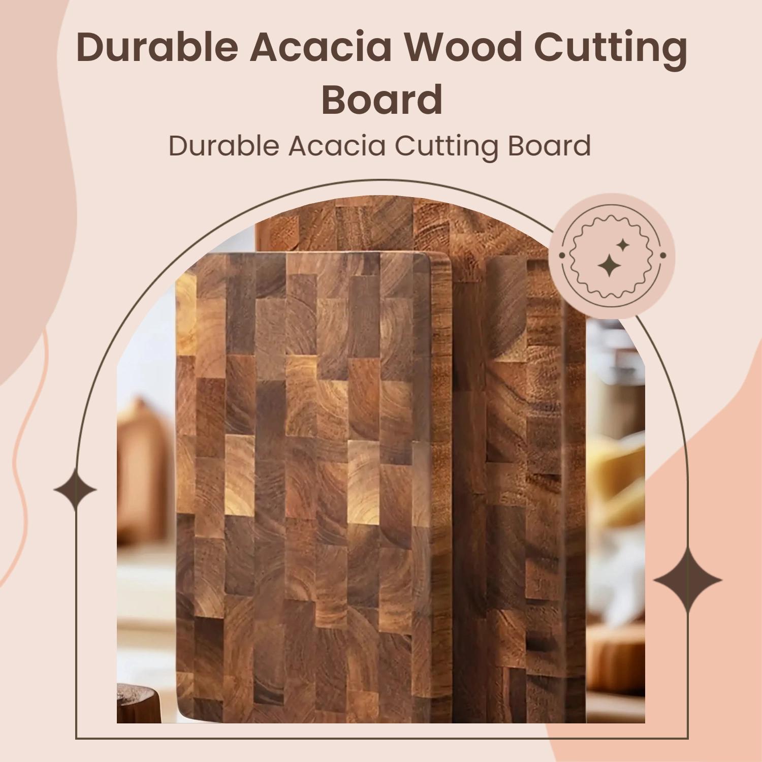 Acacia Wood Cutting Board,1 Count Durable Kitchenware Wooden Chopping Board for Meat, Cheese, Bread, Vegetable, Kitchen Accessories