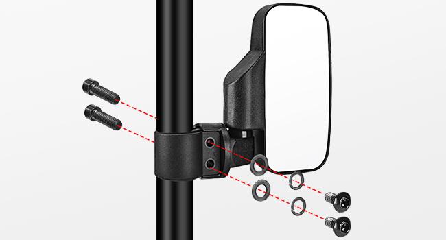 Nilight UTV Side Mirrors Universal Fit For 1.6in to 2in Roll Cages