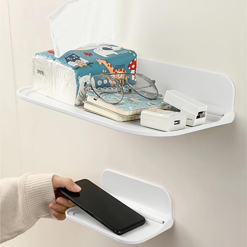 1 Piece Foldable Wall Rack, No-Drill Wall-Mounted Plastic Floating Rack, Household Bathroom, Hand Towel, Storage Rack