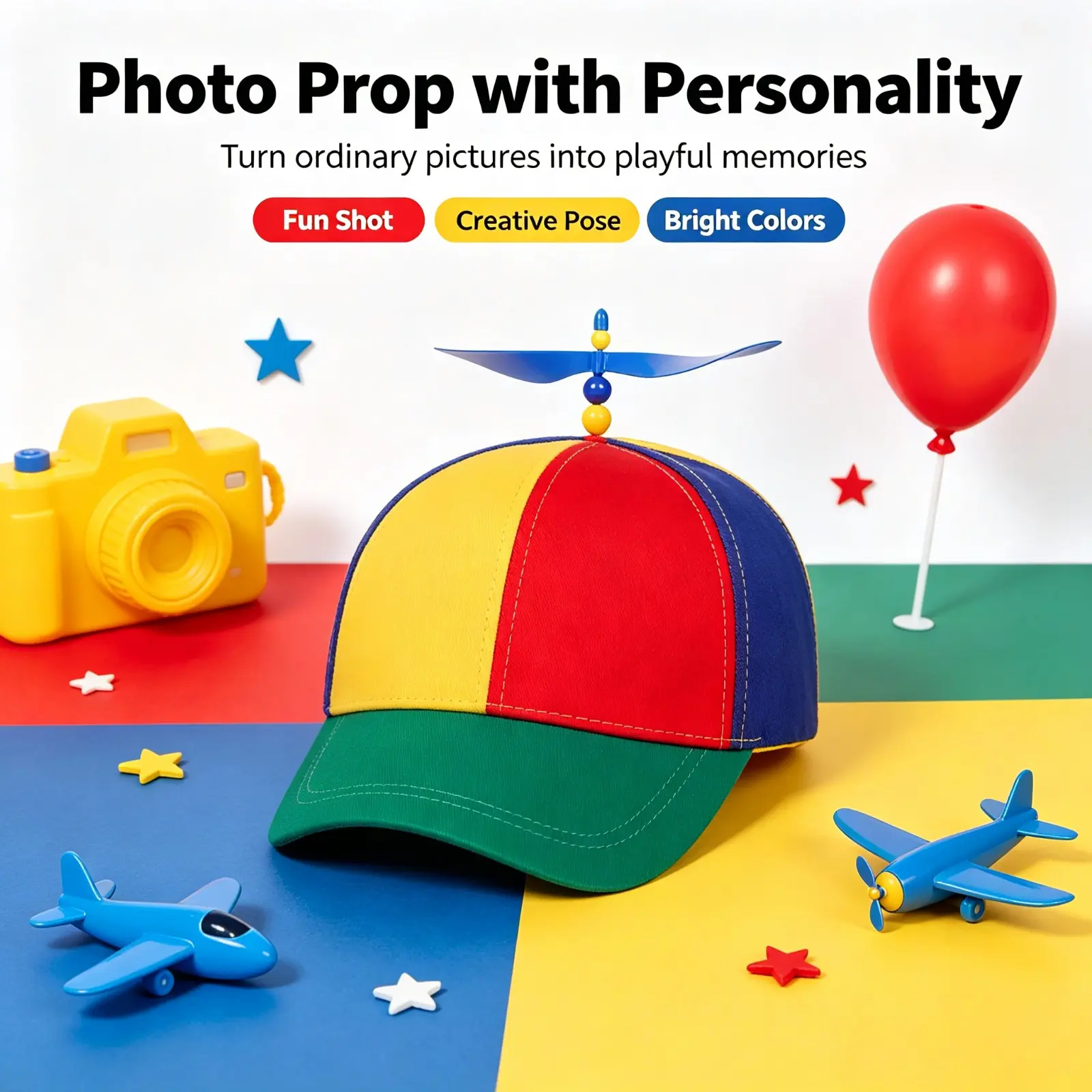 【Summervibes】Unisex Propeller Baseball Cap, Adjustable Sunscreen Leisure Dad Hat, Cute Propeller Design Outdoor Sports Hat, Lightweight Casual Headwear for Travel, Beach Vacation & Daily Outdoor Activities