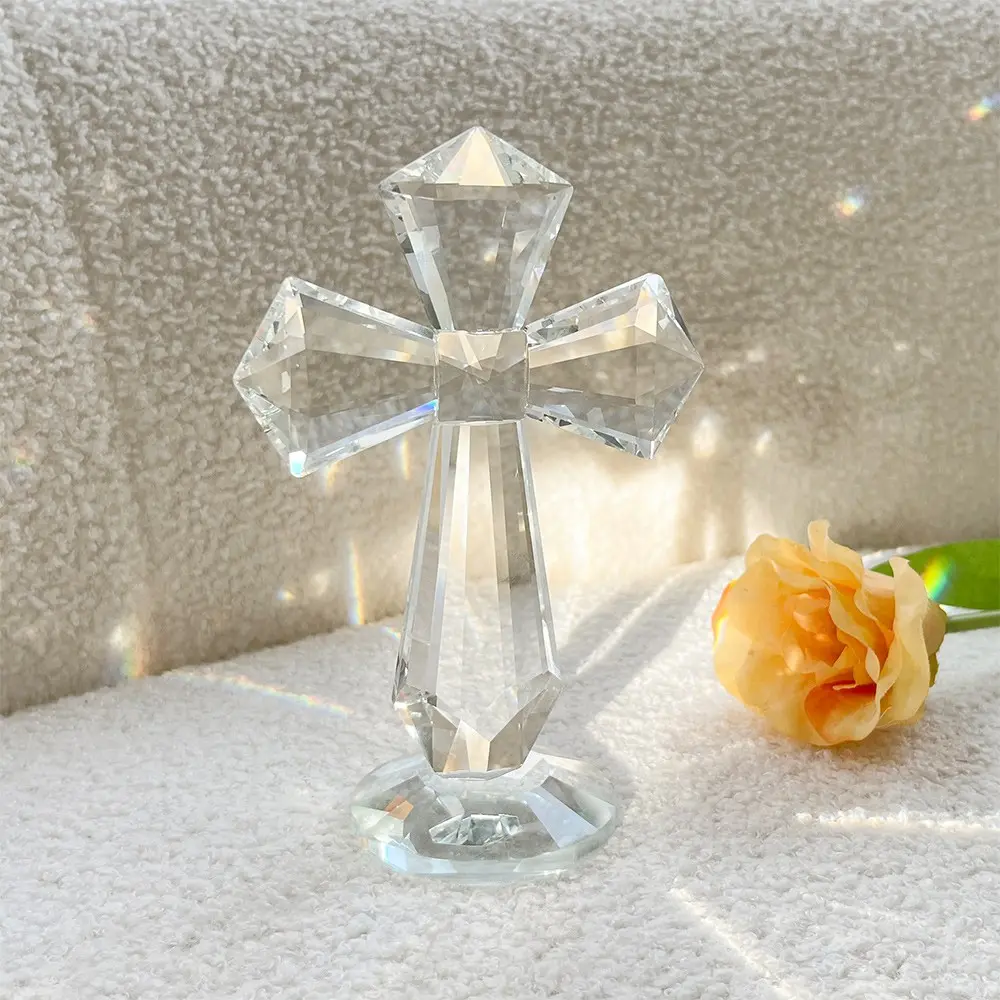 Crystal Cross Ornament Church Wedding Halloween Gifts Christmas Gifts Home Decoration Religious Decoration Crystal Crafts Cross Decorations