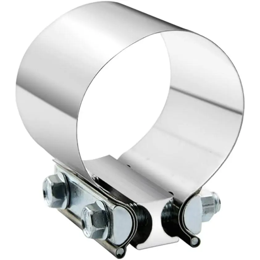 Stainless Steel 4.0 in Exhaust Clamp Band Coupler, Butt Joint Sleeve for Exhaust Pipes, Mufflers, Catalytic Converters, 1 Pack, Exhaust Coupler