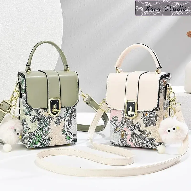 Embroidered Phone Crossbody Bag for Women Mini Aesthetic Phone Purse, Lightweight Adjustable Sling Shoulder Bag with Compact Storage, Hands-Free Everyday Bag for Travel, Commuting & Casual Outfits
