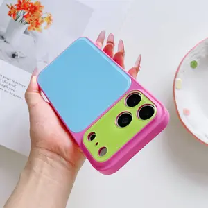 Dopamine Summer Ice Contrast Color Mobile Phone Case for iPhone 17/16/15/14 Pro Max, Simple High-End All-Inclusive Anti-Fall Smartphone Accessory for Handheld Cellphone Devices#DealsForYouDays