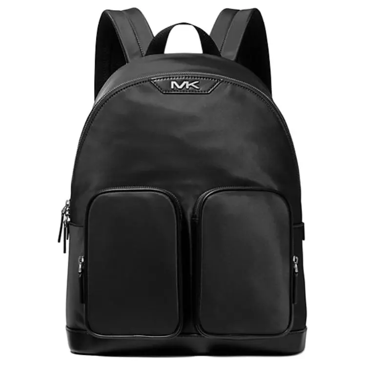 Michael Kors MK Lautne Logo-Zip Backpack for Men and Women, Nylon, Black