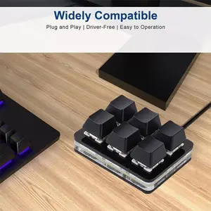 2.4Ghz Mini 6 Keys Keyboard  Keypad Wireless USB Mode Rechargeable Hardware Keyboard Dual Shortcut Programmable