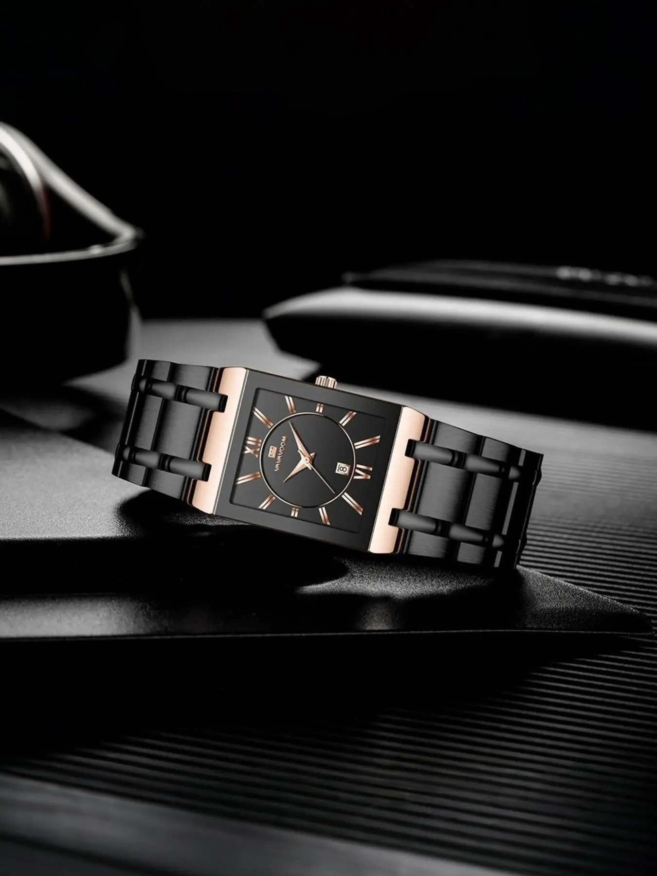 Men's Rectangle Watch, & Silver Tone, Analog Dial, Mineral Glass, Waterproof Design, Ideal Gift for Him