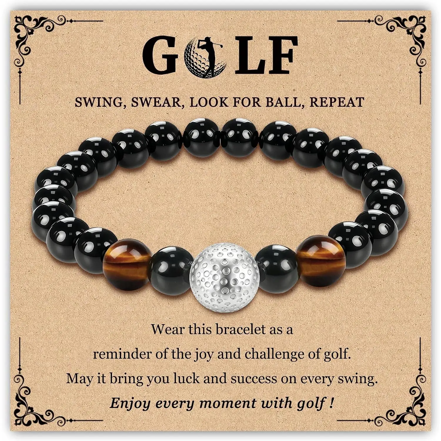 Soccer Gifts for Boys   for Son and Dad | Golf Gifts for Golfers with  Stone, Hockey Baseball Bracelet for Boys, Men Soccer Golf Stuff for Team Hockey Bracelet