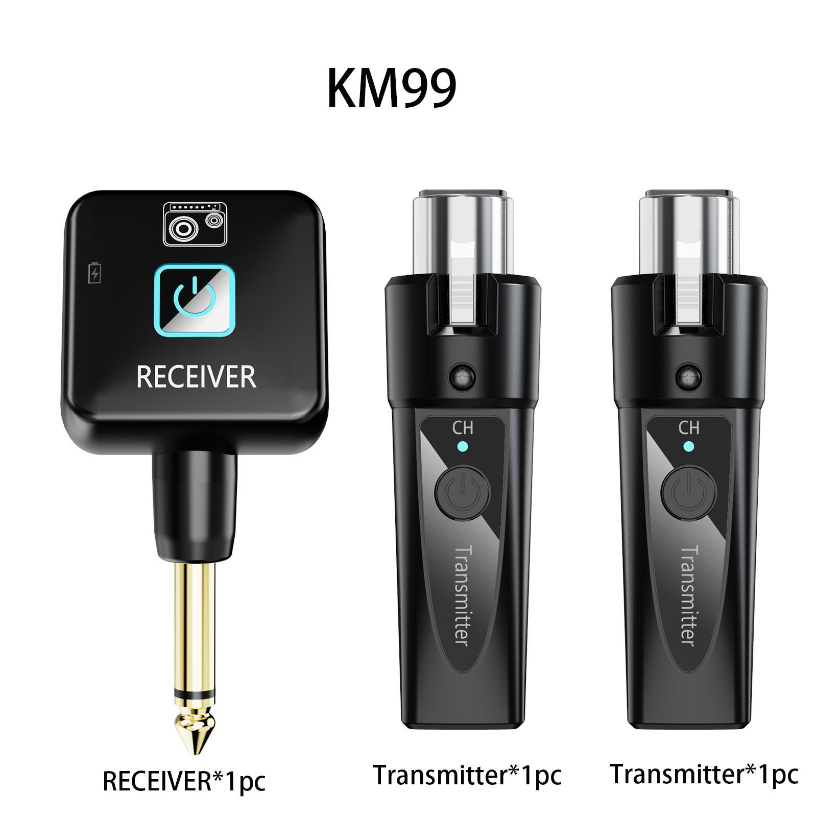 Wireless Microphone Transmitter Receiver 2.4Ghz, XLR Microphone Wireless System, Rechargeable Wireless Mic Adapter for Audio Mixer, Dynamic Mic