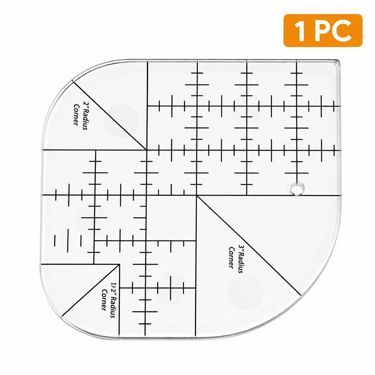 Multi-Functional Quilting Ruler, 15x15cm Acrylic Patch Template, DIY Sewing Cutting Tool, Rotating Knife, Home Sewing and Quilting Tool, Sewing Tools