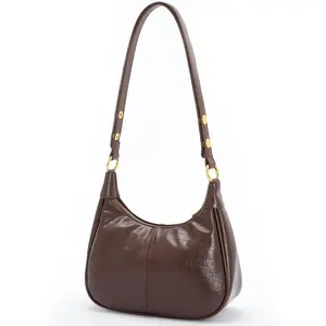 New Women's Simple Solid Color Zipper Shoulder Bag, Fashionable Versatile Underarm Bag, All-match Hobo Dumpling Bag for Daily Used