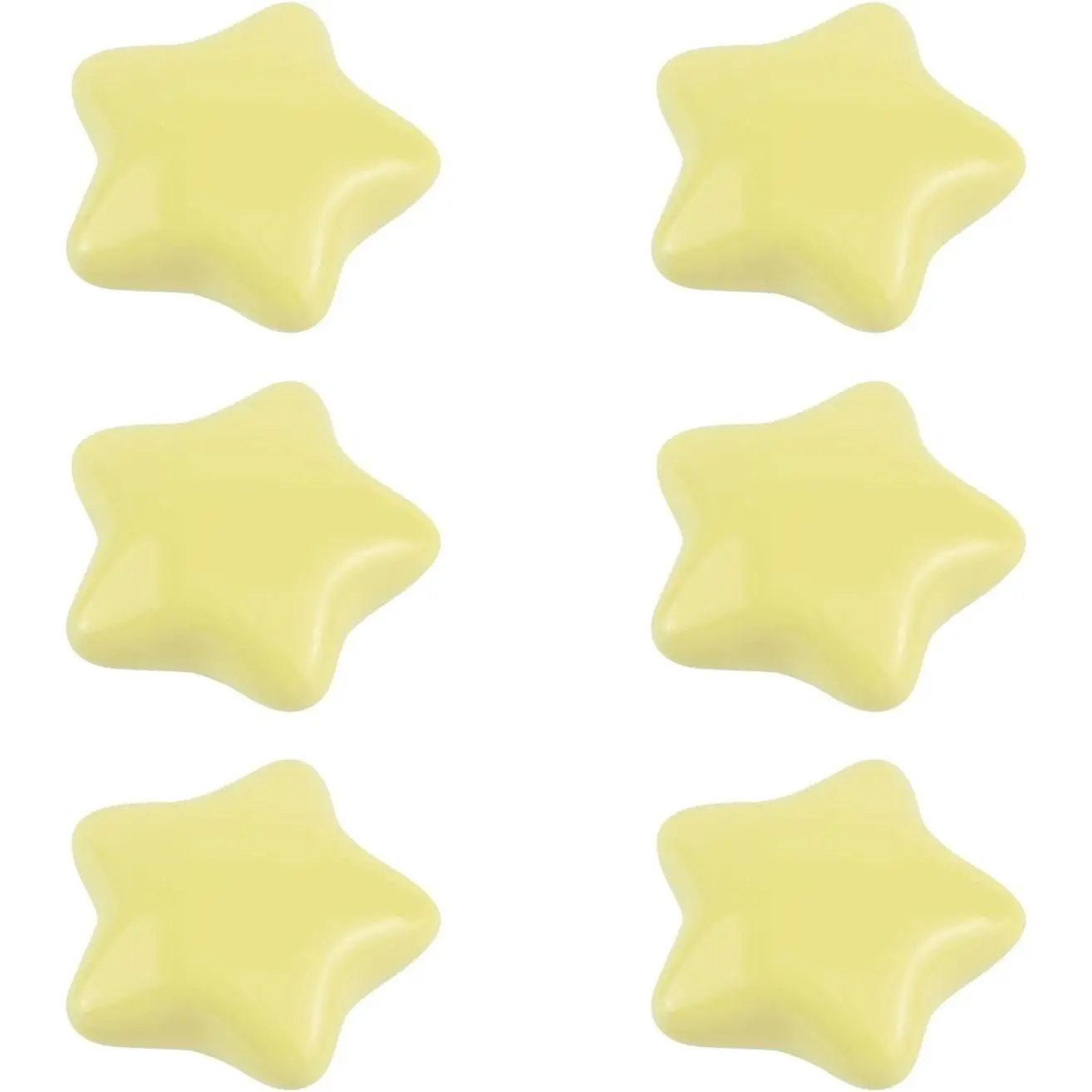 6 Pcs Star Shaped Glossy Ceramic Decorative Knobs and Pulls