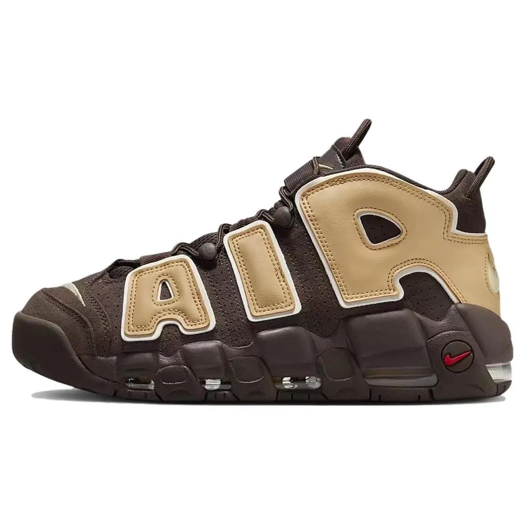 Nike Air More Uptempo ’96 Mid-Top Retro Basketball Shoes for Men in Brown Verifiable, with credentials and supporting global authentication