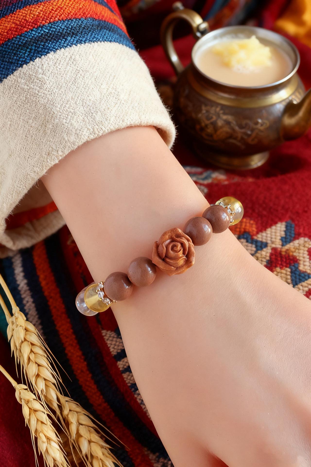 New Chinese-style natural blended incense bead bracelet, Chinese-style hand chain; attracts wealth, wards off evil, aids healing and meditation, suitable for holiday gifts, yoga and mystery