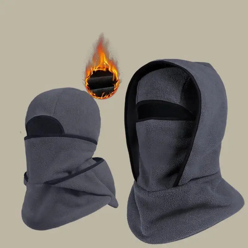 Unisex Winter Balaclava Face Cover with Built-In Neck Warmer, Soft Full-Coverage Cold-Weather Hood for Cycling, Skiing, Snowboarding, Hiking, Commuting and Outdoor Activities