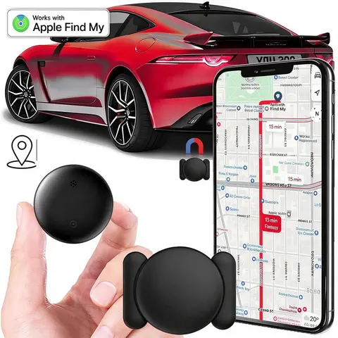 Tracking Devices for Cars Hidden, No Monthly Fee Mini GPS Tracker for Vehicles, Works with Apple Find My (iOS Only), Undetectable Anti-Lost Locator for Car, Wallet, Luggage & Pets