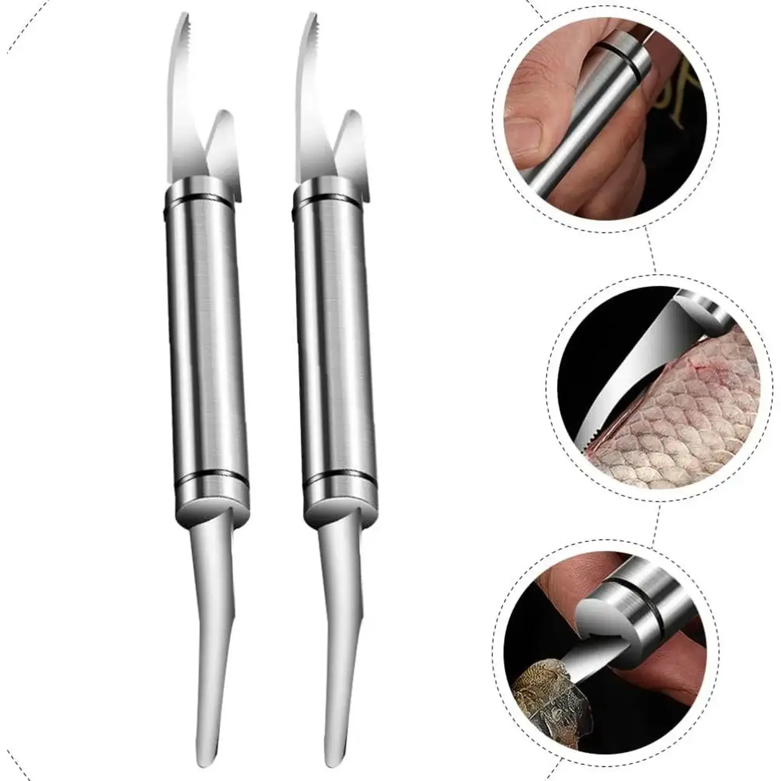 Ergonomic Dishwasher‑Safe 5 In 1 Multifunctional Shrimp Line Fish Maw Knife Stainless Steel Shrimp Deveiner Tool Multifunctional Fast Shrimp Peeler Fish Scale Remover Kitchen Fish Prep Tool.