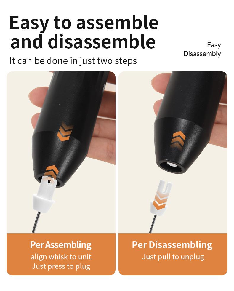 HOT  Electric Milk Frother + Egg Beater Wireless Type-C Charging 3 Speeds Mini Handheld Foam Maker Coffee Whisk Cooking Tools