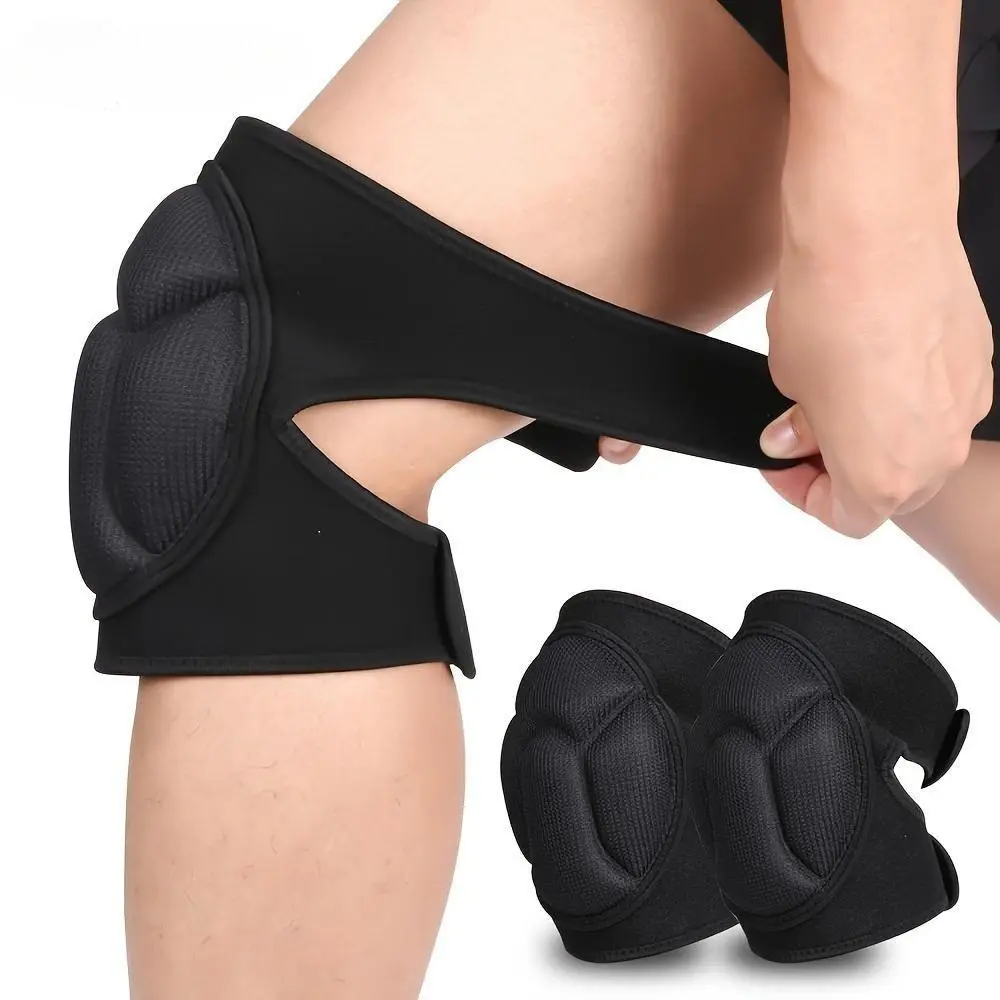 1 Pair Pack Unisex Contoured Adjustable Thick Padded Knee Pads - Shockproof, Non-Slip, Breathable Knee Protectors That Protects for Gardening, Hard Floors Use