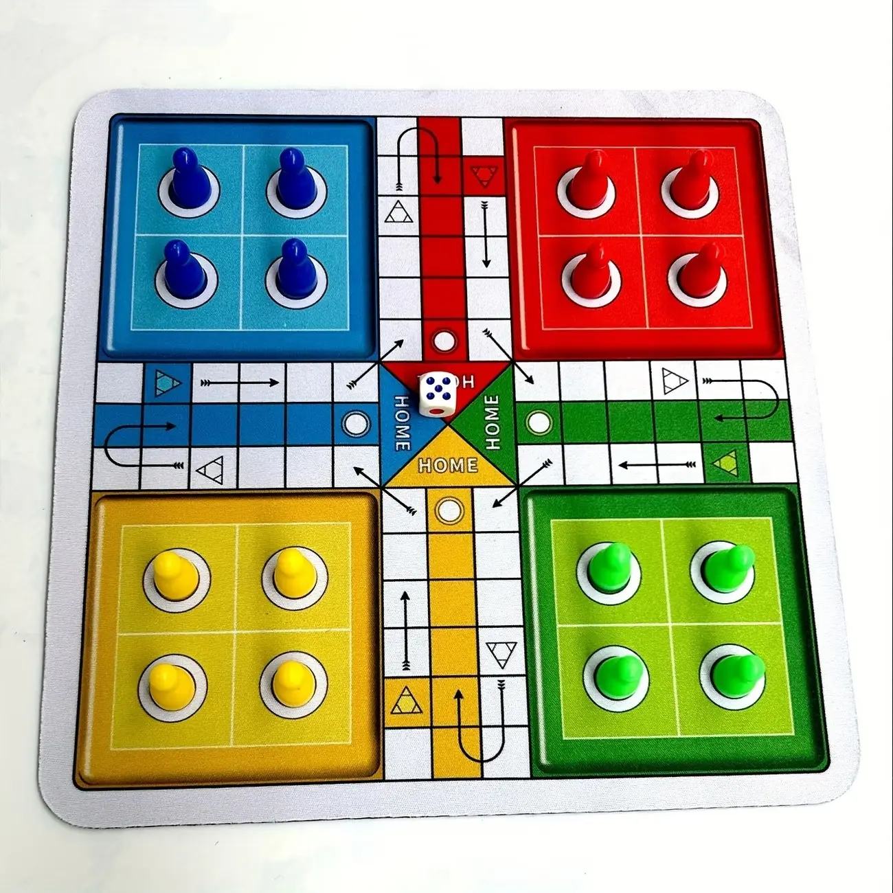 Portable Competitive Classic Board Games Set, Classic Ludo Game with Dice & Game Pieces, Square & Round Double-Sided Boards for 2-6 Players, Strategy Tabletop Family Fun Game, Perfect for Family Game Night, Christmas & Party Gatherings