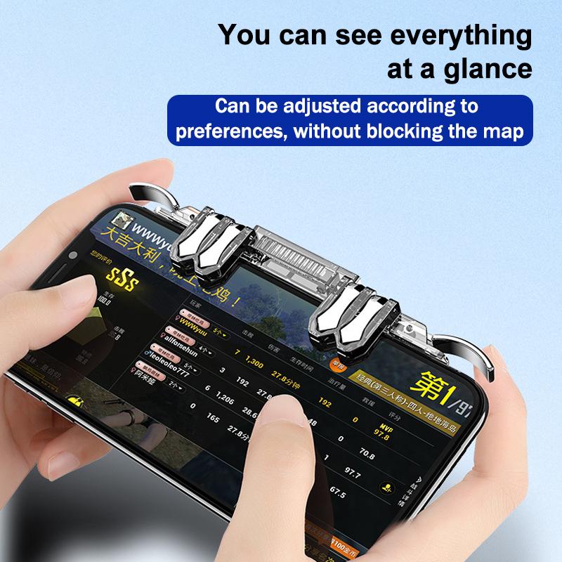 Z06 Mobile Phone 6 Fingers Game Trigger Handle for IPhone Android PUBG Aim Shooting Alloy Key Button Gamepad Joystick Controller