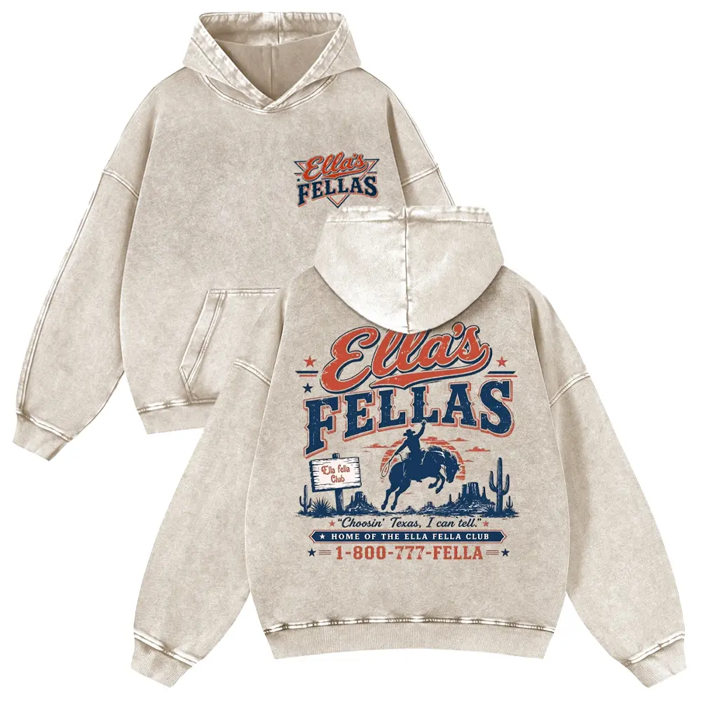 Men's Vintage Texas Cowboy Graphic Hoodie - Oversized, Thick, Long Sleeve, Heavyweight Mineral Wash Sweatshirt, Unisex Sand Fit, Spring Western Rodeo Retro Streetwear Hooded Top for Jeans Pairing