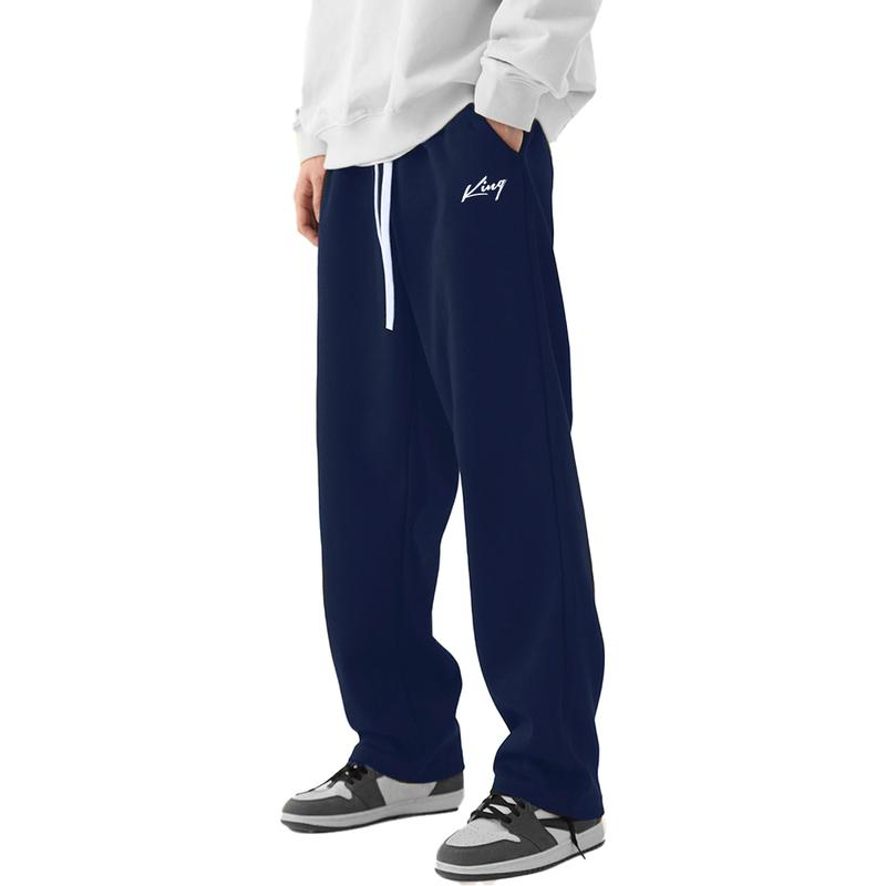 3PCS Men's sports casual pants, fashionable casual loose elastic waistband sports pants, men's clothing, trousers, black and gray men's clothing, trousers letter printing design sports pants, running fitness pants all year round, 95% polyester 5% spandex.