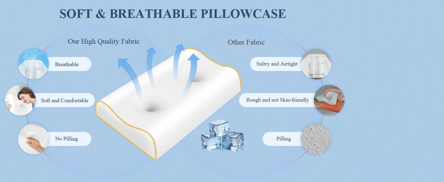 Pillow for Neck Pain Relief/, Cooling Cervical Neck Pillow for Side Sleeper/Sleeping, Ergonomic Sleep Apnea Orthopedic Anti Snore TherapeuticPillows for Back Sleepers