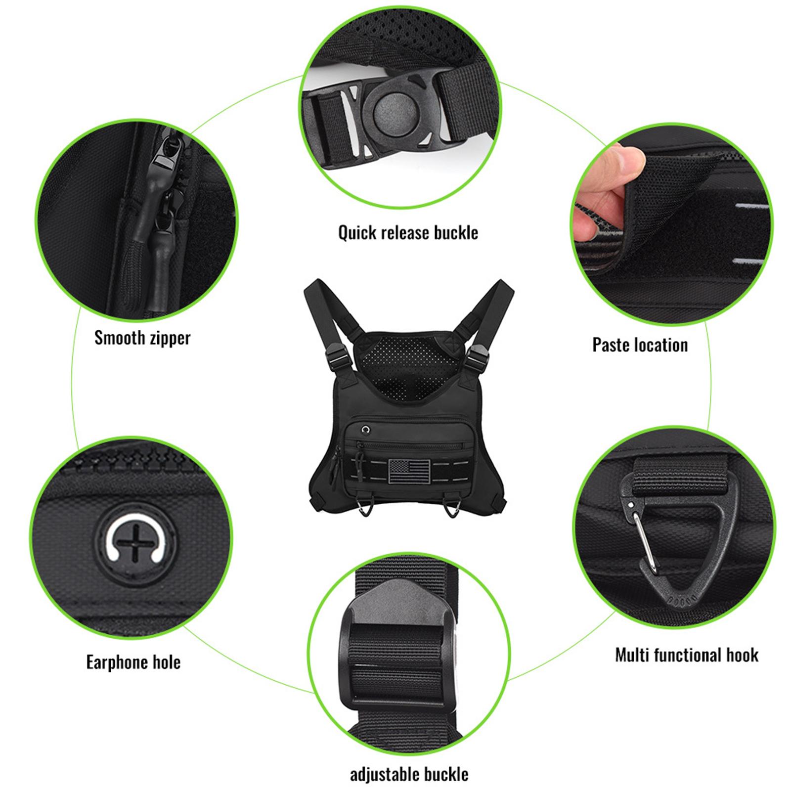 Outdoor Sports Chest Bag Adjustable EDC Travel Chest Pack Anti-Theft Multi-Functional for Workouts Cycling Hiking Motorcycle Accessories NEW